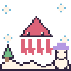 Pixel art Calamar en hiver, grille 40 × 40