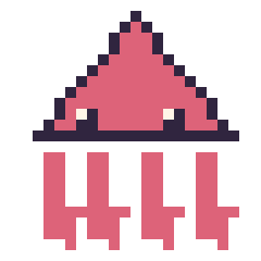Pixel art Calamar, grille 24 × 24