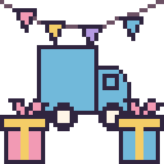 Pixel art Camion pour un anniversaire, grille 40 × 40