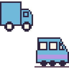 Pixel art Camion et Train, grille 48 × 48