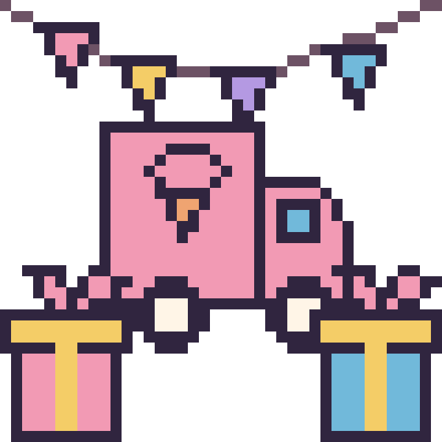 Modèle de pixel art Camion de glaces pour un anniversaire sur une grille de 40 par 40 cases