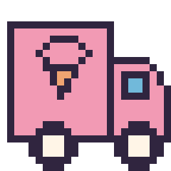 Pixel art Camion de glaces, grille 24 × 24