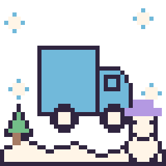 Pixel art Camion en hiver, grille 40 × 40