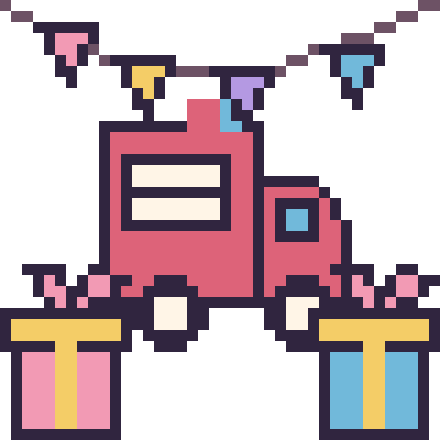 Modèle de pixel art Camion de pompier pour un anniversaire sur une grille de 40 par 40 cases