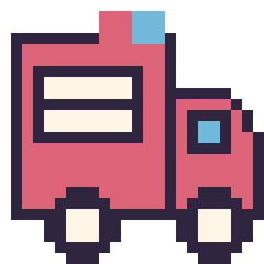 Pixel art Camion de pompier, grille 24 × 24