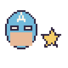 Pixel art Captain America et Étoile simple 12 × 12, grille 40 × 40