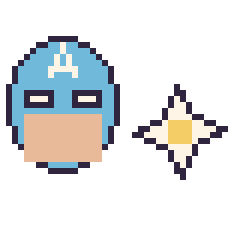 Pixel art Captain America et Etoile nether Minecraft 16 × 16, grille 40 × 40