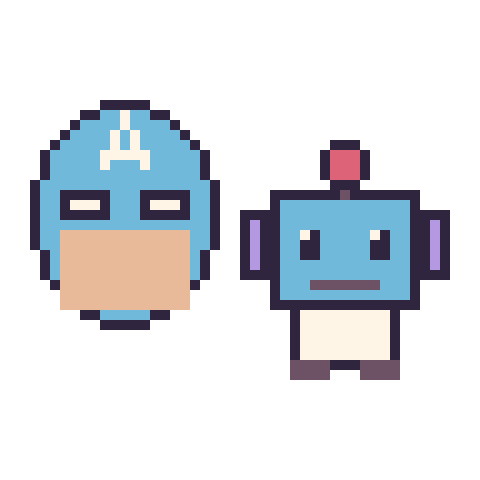 Modèle de pixel art Captain America et Robot sur une grille de 48 par 48 cases
