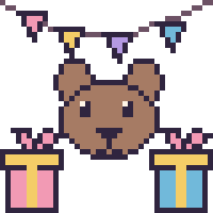 Pixel art Capybara pour un anniversaire, grille 40 × 40