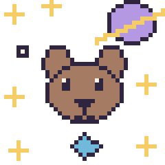 Pixel art Capybara dans l’espace, grille 40 × 40