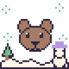 Pixel art Capybara en hiver, grille 40 × 40