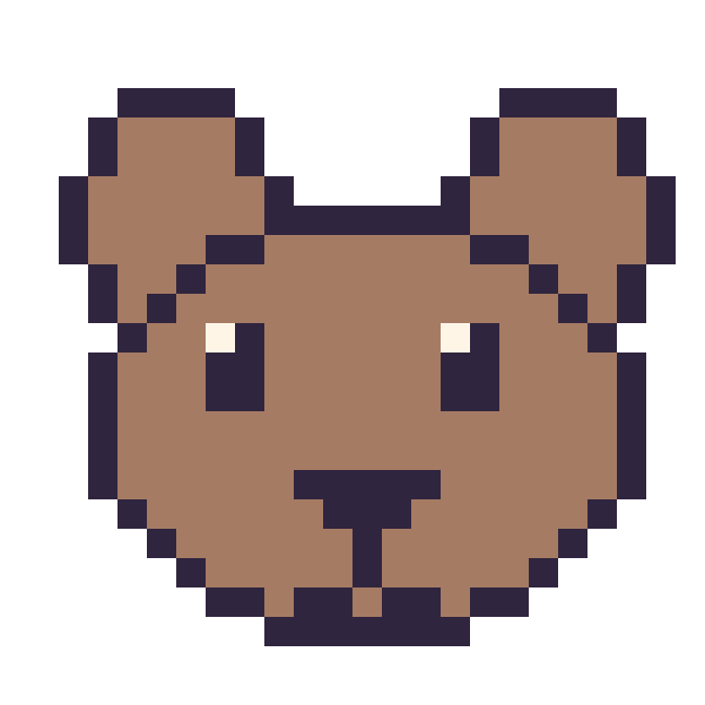 Modèle de pixel art Capybara sur une grille de 24 par 24 cases