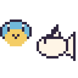 Pixel art Carapuce mini et Poissirène mini, grille 32 × 32