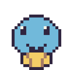 Pixel art Carapuce, grille 24 × 24