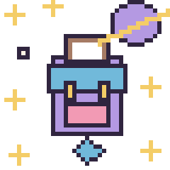Pixel art Cartable dans l’espace, grille 40 × 40