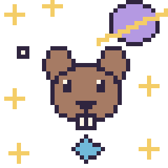 Pixel art Castor dans l’espace, grille 40 × 40
