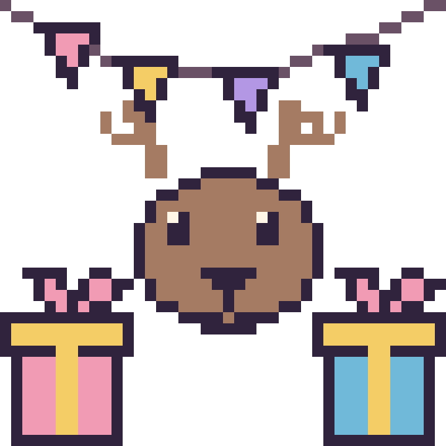 Modèle de pixel art Cerf pour un anniversaire sur une grille de 40 par 40 cases