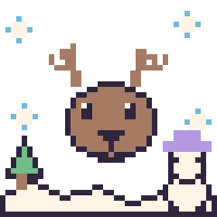 Pixel art Cerf en hiver, grille 40 × 40