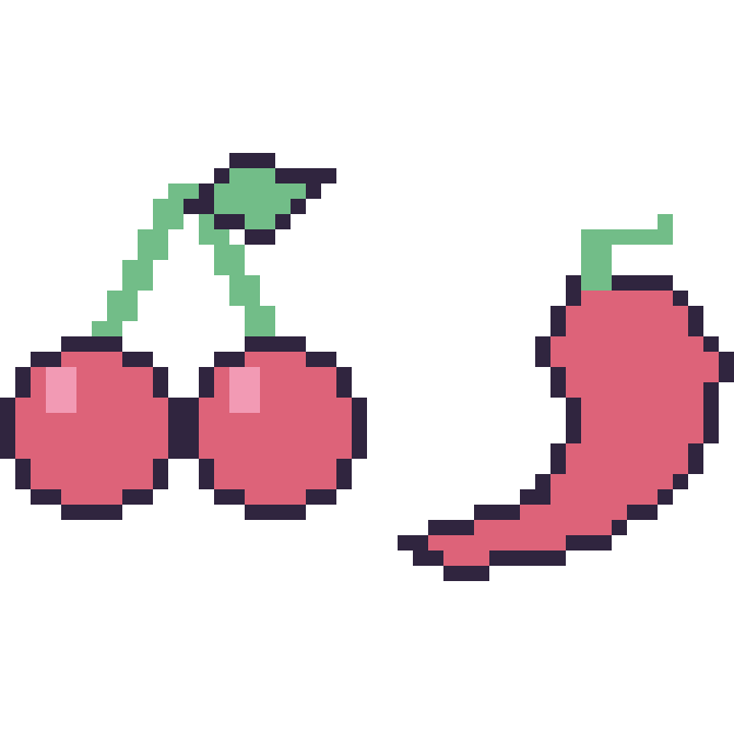 Modèle de pixel art Cerise et Piment sur une grille de 48 par 48 cases