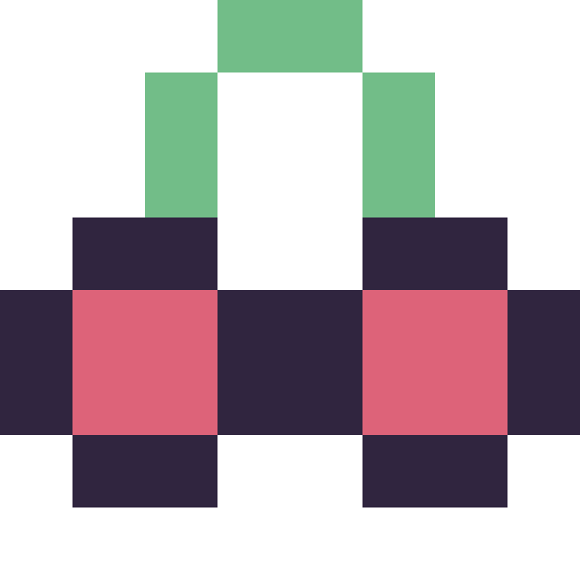 Modèle de pixel art Cerises mini sur une grille de 8 par 8 cases