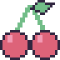Pixel art Cerise, grille 24 × 24