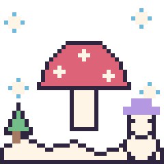 Pixel art Champignon en hiver, grille 40 × 40