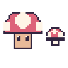Pixel art Champignon Mario et Champignon simple 12 × 12, grille 40 × 40