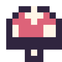 Pixel art Champignon simple 10 × 10, grille 10 × 10