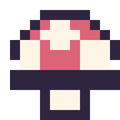 Pixel art Champignon simple 12 × 12, grille 12 × 12