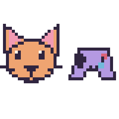 Pixel art Chat et Manette kawaii 16 × 16, grille 40 × 40