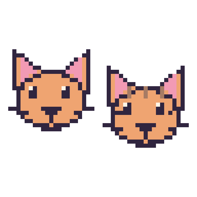 Modèle de pixel art Chat et Tigre sur une grille de 48 par 48 cases