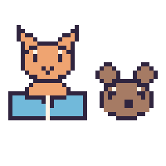 Pixel art Chat avec un livre et Capybara en portrait, grille 40 × 40