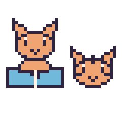 Pixel art Chat avec un livre et Tigre en portrait, grille 40 × 40
