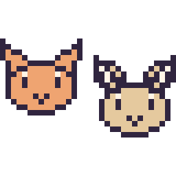 Pixel art Chat en portrait et Chèvre en portrait, grille 32 × 32