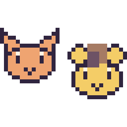 Pixel art Chat en portrait et Lion en portrait, grille 32 × 32