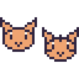 Pixel art Chat en portrait et Tigre en portrait, grille 32 × 32
