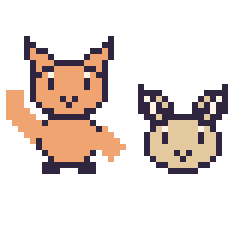 Pixel art Chat qui fait coucou et Chèvre en portrait, grille 40 × 40