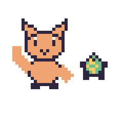 Pixel art Chat qui fait coucou et Tortue simple 10 × 10, grille 40 × 40