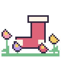 Pixel art Chaussette de Noël dans le jardin, grille 40 × 40