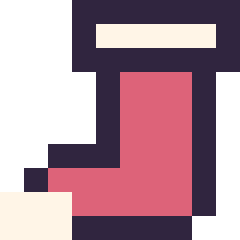Pixel art Chaussette de Noël simple 10 × 10, grille 10 × 10