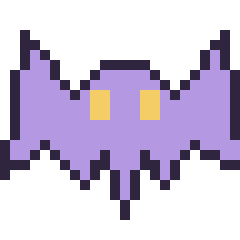 Pixel art Chauve-souris, grille 24 × 24