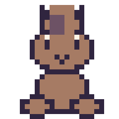Pixel art Cheval assis, grille 24 × 24