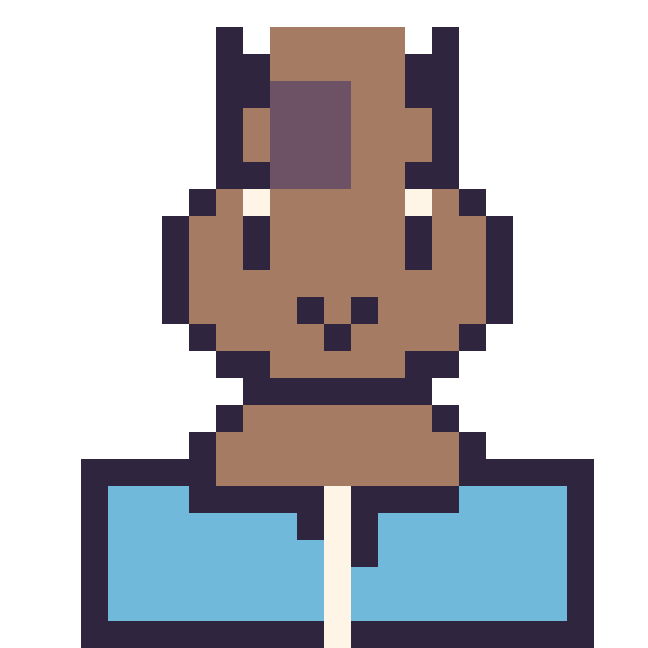 Modèle de pixel art Cheval avec un livre sur une grille de 24 par 24 cases