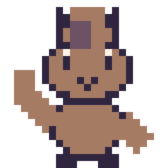 Pixel art Cheval qui fait coucou, grille 24 × 24