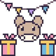 Pixel art Chèvre pour un anniversaire, grille 40 × 40