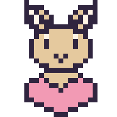 Pixel art Chèvre avec un cœur, grille 24 × 24
