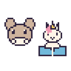 Pixel art Chèvre et Licorne avec un livre, grille 48 × 48