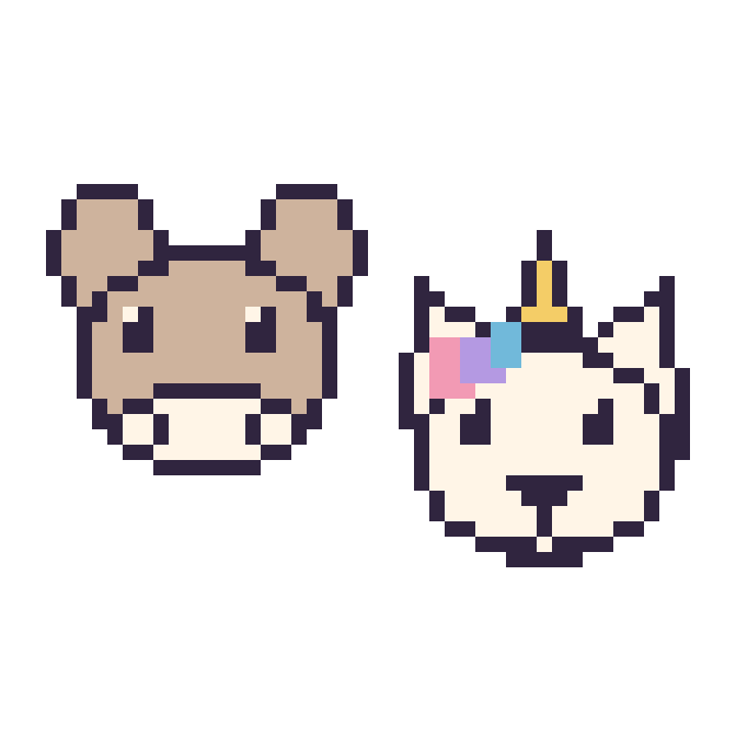 Modèle de pixel art Chèvre et Licorne sur une grille de 48 par 48 cases
