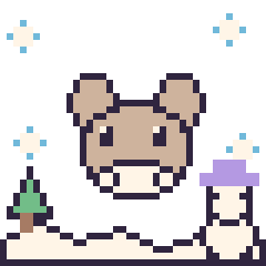 Pixel art Chèvre en hiver, grille 40 × 40