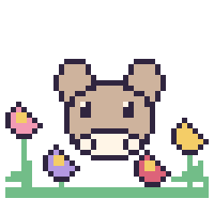 Pixel art Chèvre dans le jardin, grille 40 × 40